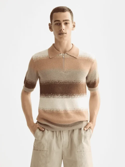 Scotch & Soda 181321 Knitted Degrade Polo, Plaza taupe