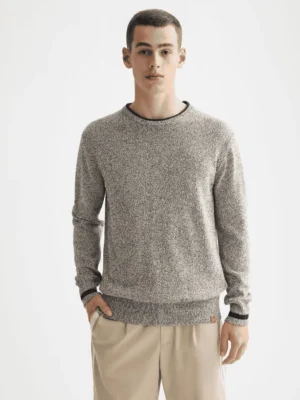Scotch & Soda 181328 Melange Regular Crewneck 100% Cotton, Plaza taupe