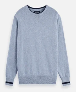 Alternative view of Scotch & Soda 181328 Melange Regular Crewneck 100% Cotton, Denim melange