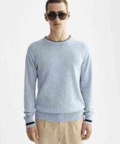 Scotch & Soda 181328 Melange Regular Crewneck 100% Cotton, Denim melange