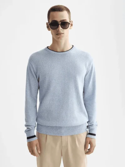 Scotch & Soda 181328 Melange Regular Crewneck 100% Cotton, Denim melange