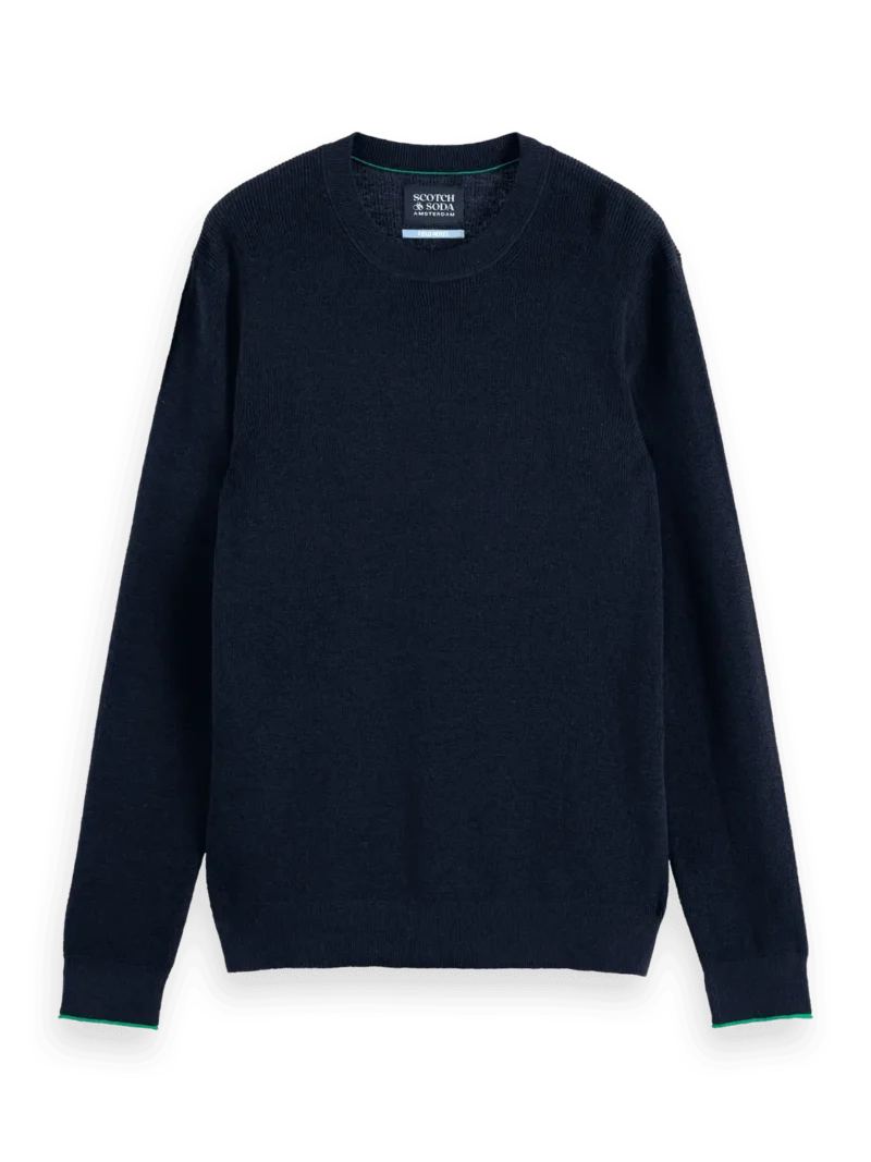 Scotch & Soda 181330 Linen Blend Crewneck, Sky captain - Image 5