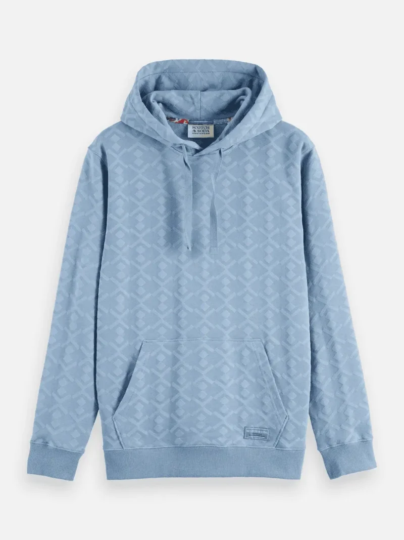 Scotch & Soda 181526 Jacquard Terry Hoodie, Faded Denim - Image 5
