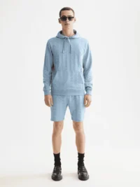 Alternative view of Scotch & Soda 181526 Jacquard Terry Hoodie, Faded Denim