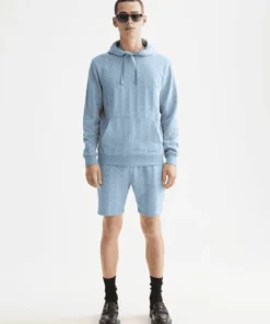 Alternative view of Scotch & Soda 181526 Jacquard Terry Hoodie, Faded Denim