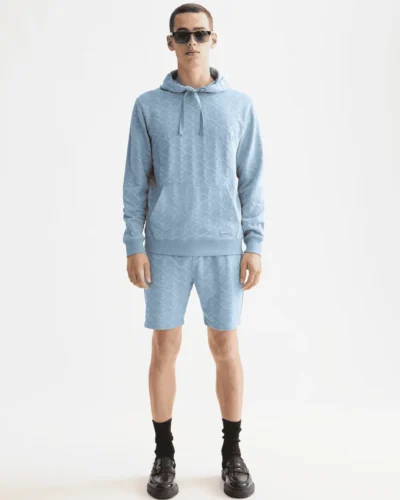 Alternative view of Scotch & Soda 181526 Jacquard Terry Hoodie, Faded Denim