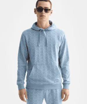 Scotch & Soda 181526 Jacquard Terry Hoodie, Faded Denim