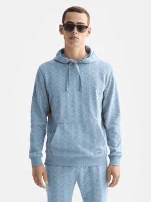 Scotch & Soda 181526 Jacquard Terry Hoodie, Faded Denim