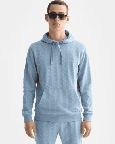 Scotch & Soda 181526 Jacquard Terry Hoodie, Faded Denim