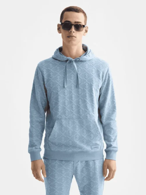 Scotch & Soda 181526 Jacquard Terry Hoodie, Faded Denim