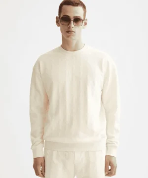 Scotch & Soda 181532 Jacquard Terry Sweatshirt, Eggnog