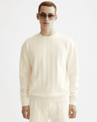 Scotch & Soda 181532 Jacquard Terry Sweatshirt, Eggnog