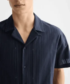 Alternative view of Scotch & Soda 181588, Structured-stripe short-sleeved shirt, Sky Captain