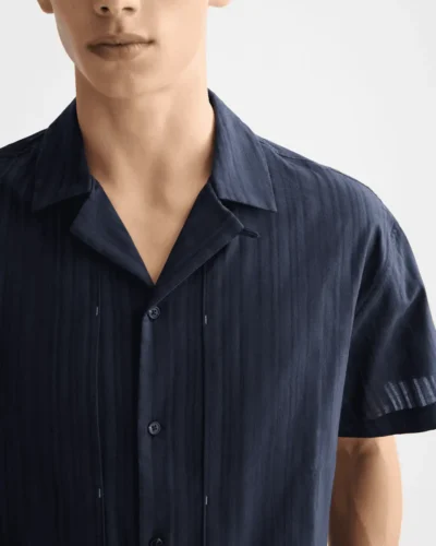 Alternative view of Scotch & Soda 181588, Structured-stripe short-sleeved shirt, Sky Captain