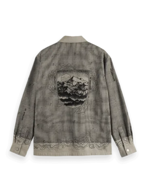 Alternative view of Scotch & Soda 181601 Placement graphic overshirt, Plaza taupe