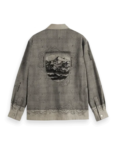 Alternative view of Scotch & Soda 181601 Placement graphic overshirt, Plaza taupe