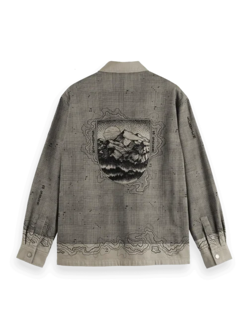 Alternative view of Scotch & Soda 181601 Placement graphic overshirt, Plaza taupe