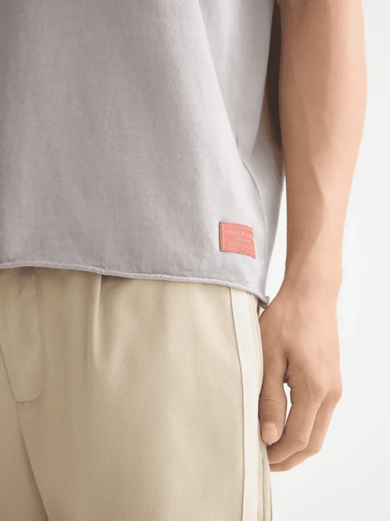 Scotch & Soda 181764  Raw Edge T-shirt, Gull - Image 5