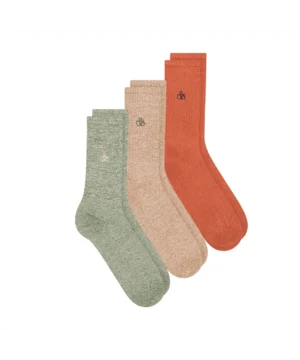 Scotch & Soda 3PK Men's Non Terry Ribbed Crew, Green