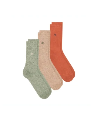 Scotch & Soda 3PK Men's Non Terry Ribbed Crew, Green