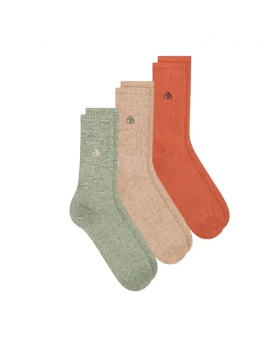 Scotch & Soda 3PK Men's Non Terry Ribbed Crew, Green