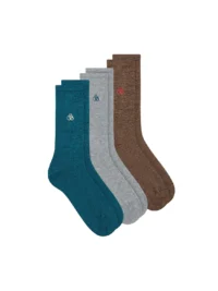 Scotch & Soda 3PK Men's Non Terry Ribbed Crew, Blue