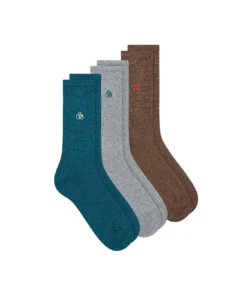 Scotch & Soda 3PK Men's Non Terry Ribbed Crew, Blue