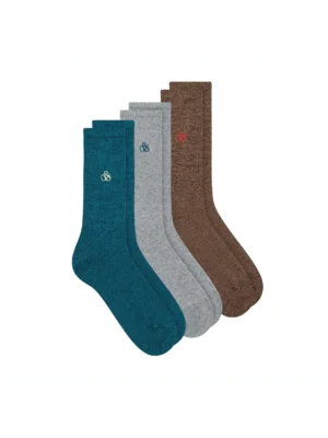 Scotch & Soda 3PK Men's Non Terry Ribbed Crew, Blue