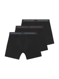 Scotch & Soda 3 pk Men's Cotton Stretch Boxer, Black/bright