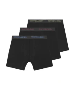Scotch & Soda 3 pk Men's Cotton Stretch Boxer, Black/bright