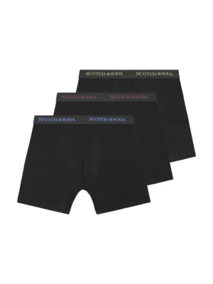 Scotch & Soda 3 pk Men's Cotton Stretch Boxer, Black/bright