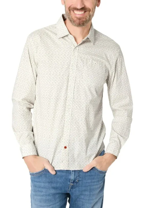 Timezone 23-10166 : Printed Classic Shirt off white