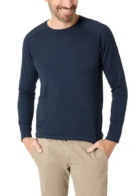 Timezone Cotton Knit Crewneck, Dark navy