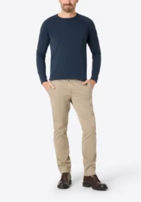 Alternative view of Timezone Cotton Knit Crewneck, Dark navy