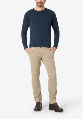 Alternative view of Timezone Cotton Knit Crewneck, Dark navy