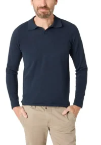 Timezone Cotton Knitted Polo, Dark navy