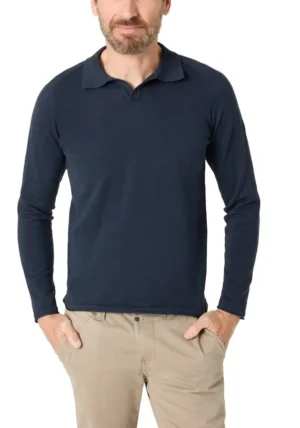 Timezone Cotton Knitted Polo, Dark navy