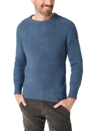 Timezone Heavy Knit Crewneck, Indigo melange