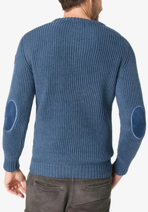 Timezone 28-10232-00 :Heavy Knit Crewneck, Indigo melange - Image 3