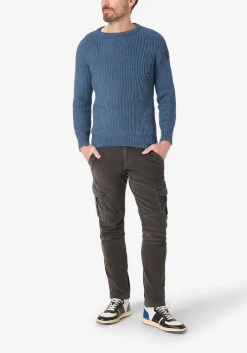 Timezone 28-10232-00 :Heavy Knit Crewneck, Indigo melange - Image 5