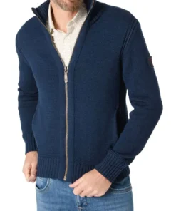 Timezone Heavy Knit Jacket, Blue melange