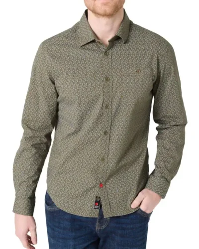 Timezone 23-10166 - Printed Classic Shirt dark olive