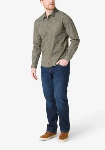 Alternative view of Timezone - Printed Classic Shirt dark olive