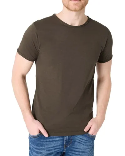 Timezone - Ripped basic tee. Black olive