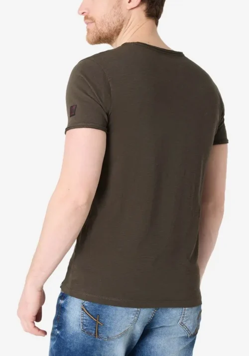 Timezone - Ripped basic t-shirt Black olive image2