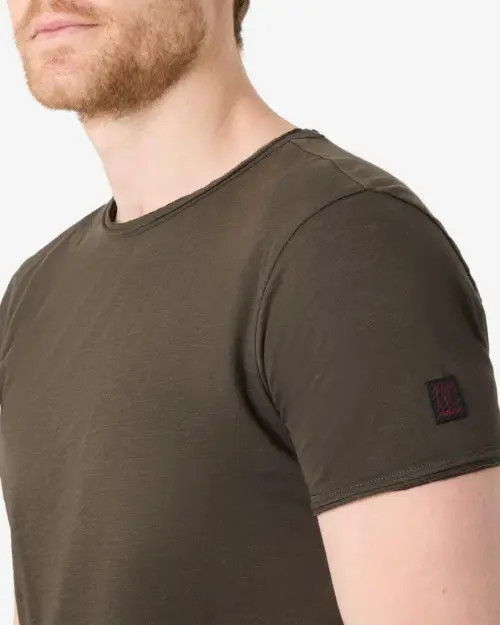 Alternative view of Timezone - Ripped basic t-shirt Black olive