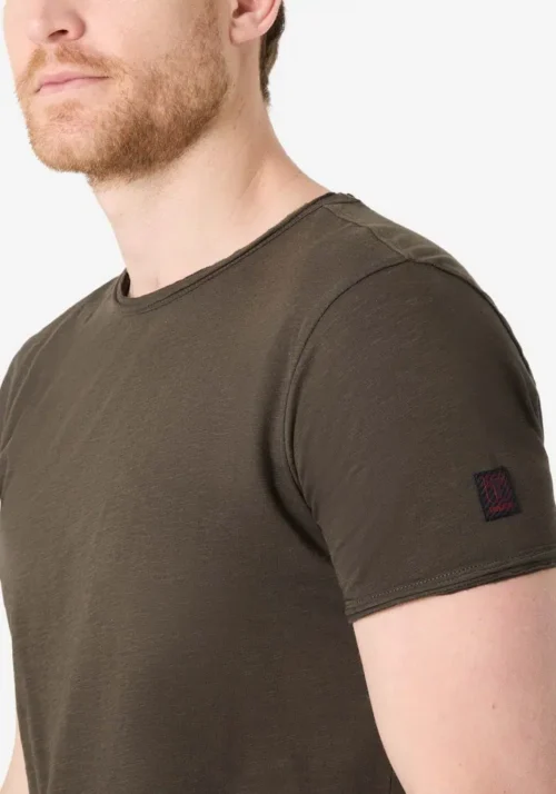 Alternative view of Timezone - Ripped basic t-shirt Black olive
