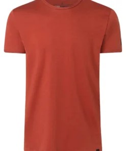 Alternative view of Timezone - Ripped basic tee. Burnt henna red