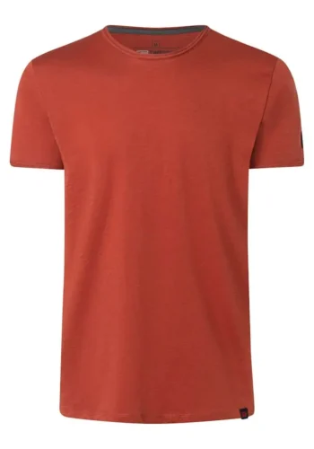 Alternative view of Timezone - Ripped basic tee. Burnt henna red