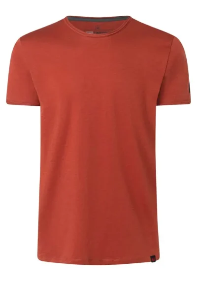 Alternative view of Timezone - Ripped basic tee. Burnt henna red